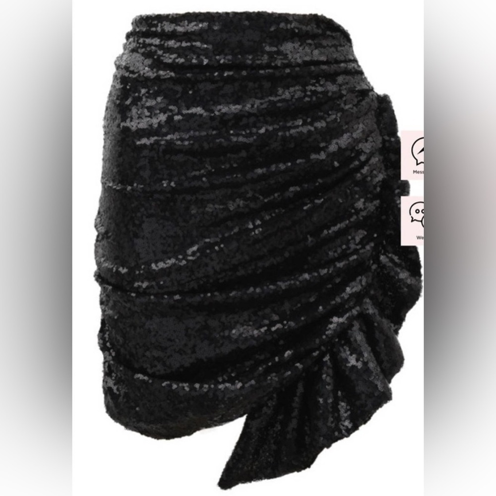House of CB Jacques Sequin Mini Skirt in Black - Size XS